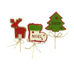 3 Décors De Noël Assortis En Bois Theme 2