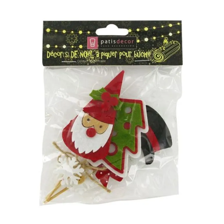 3 Décors De Noël Assortis En Feutrine Theme 1