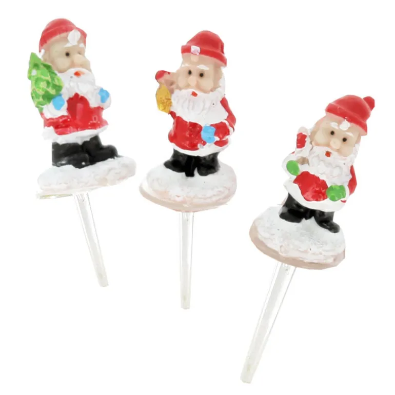 3 Décors Santa Claus Assortis Sur Pique