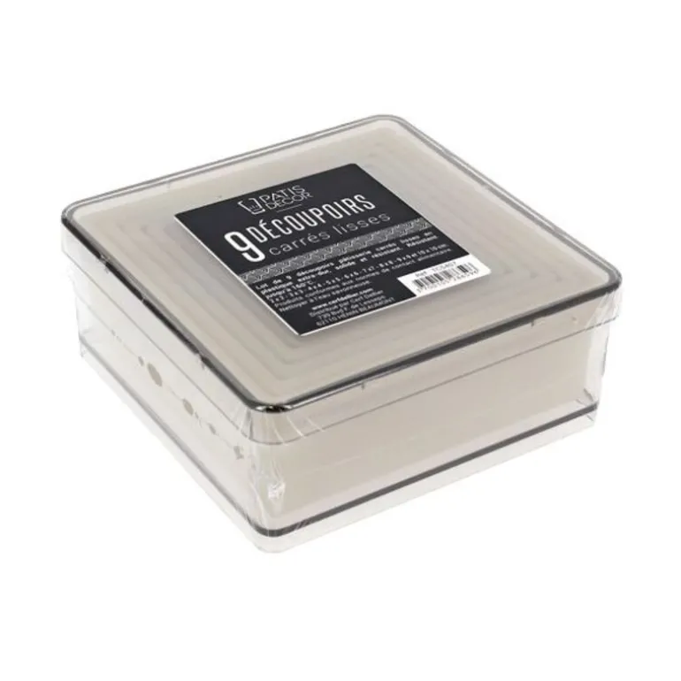 9 Découpoirs Carres Lisse Assortis Patisdecor