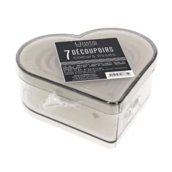 7 Découpoirs Coeurs Lisses Assortis Patisdecor