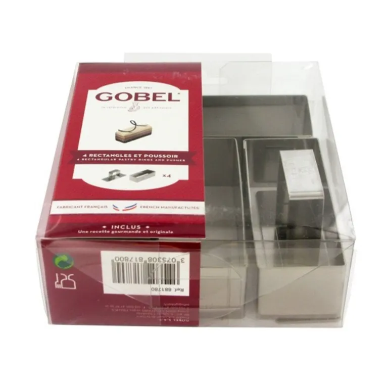 4 Rectangles A Patisserie + Poussoir H 3 Cm