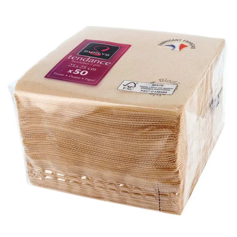 50 Serviettes De Table Biodegradables