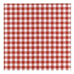 50 Serviettes De Table Vichy Rouge