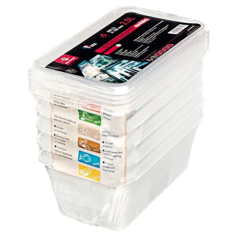 Bacs Modulus Rigides En Polypropylene Gn 1/4 Avec Couvercles (X5)