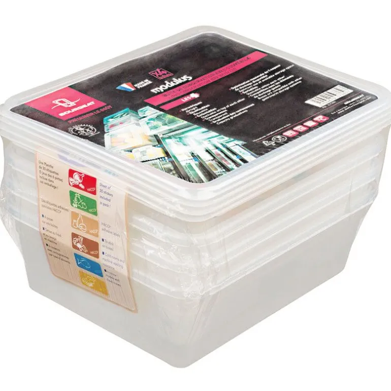 Bacs Modulus Rigides En Polypropylene Gn 1/2 Avec Couvercles (X4)