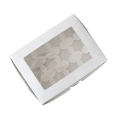 Boite Cupcakes Blanche Rectangulaire Patisdecor