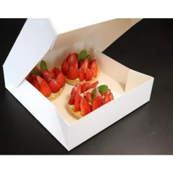 Boite Patissiere Blanche Carree Hauteur 5 Cm Patisdecor