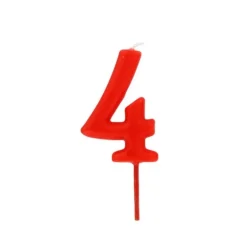Bougie Anniversaire Chiffre 4 Rouge Patisdecor