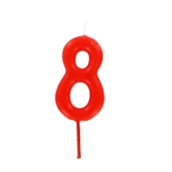 Bougie Anniversaire Chiffre 8 Rouge Patisdecor