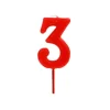 Bougie Anniversaire Chiffre 3 Rouge Patisdecor