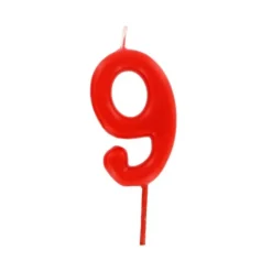 Bougie Anniversaire Chiffre 9 Rouge Patisdecor