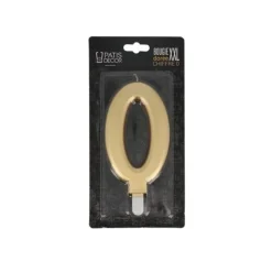 Bougie Anniversaire Doree Xxl Chiffre 0 Patisdecor