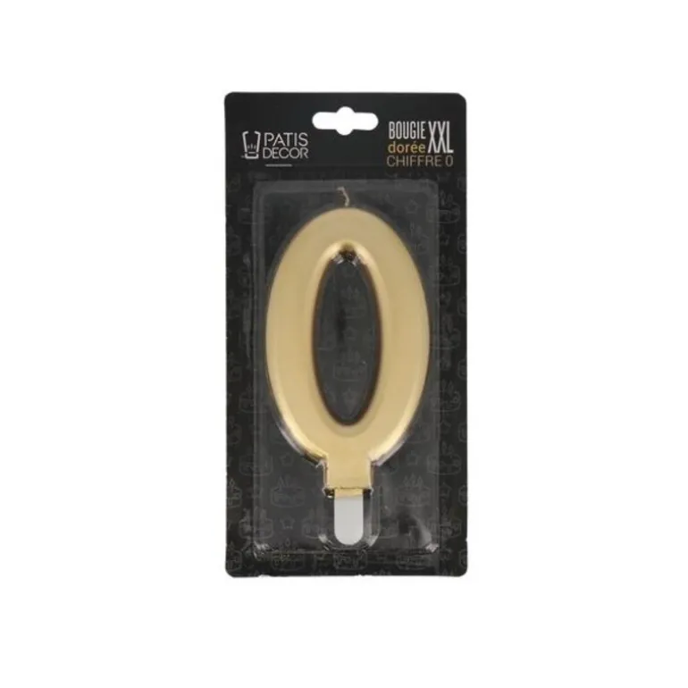 Bougie Anniversaire Doree Xxl Chiffre 0 Patisdecor