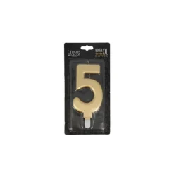 Bougie Anniversaire Doree Xxl Chiffre 5 Patisdecor