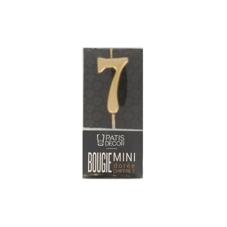 Bougie Anniversaire Doree Chiffre 7 Patisdecor