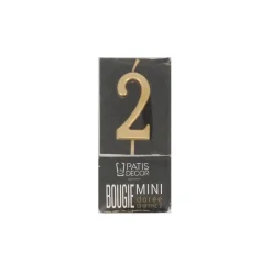 Bougie Anniversaire Doree Chiffre 2 Patisdecor