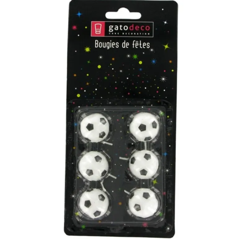 Bougie Ballon De Football Patisdecor (X 6)