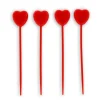 Bougies Coeurs Rouges Sur Pique Haute Patisdecor (X 4)