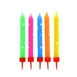 Bougies Multicolores Etoiles Patisdecor (X 10)