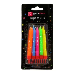 Bougies Multicolores Etoiles Patisdecor (X 10)