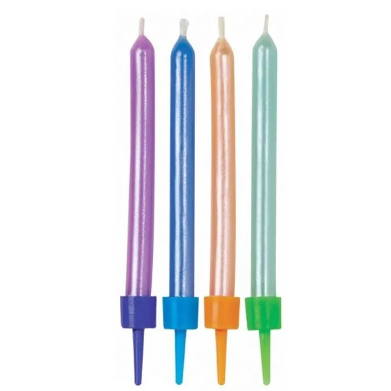 Bougies Nacrees Pastelles Wilton (X 10)