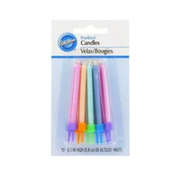 Bougies Nacrees Pastelles Wilton (X 10)