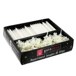 Bougies Torsadees 6 Cm Et Bobeches Blanches Patisdecor (X 125)