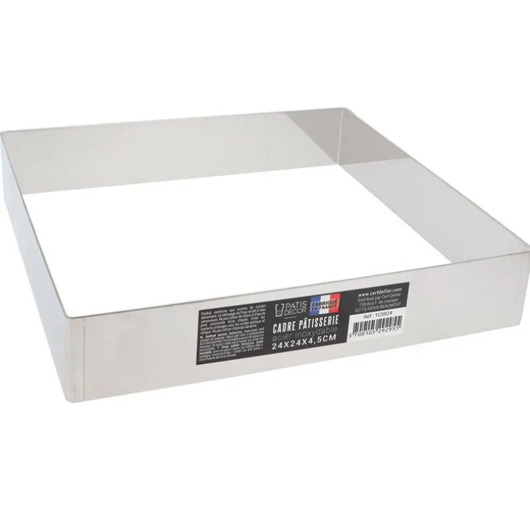 Cadre A Mousse Inox H 4,5 Cm 24 X 24 Cm Patisdecor