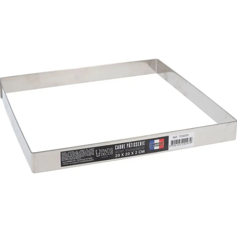 Cadre A Patisserie Inox H 2 Cm - 20 X 20 Cm Patisdecor