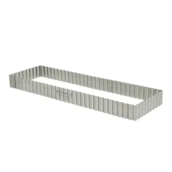 Cadre A Tarte Rectangulaire Cannele Et Perfore Inox H 3 Cm - 35 X 10 Cm De Buyer