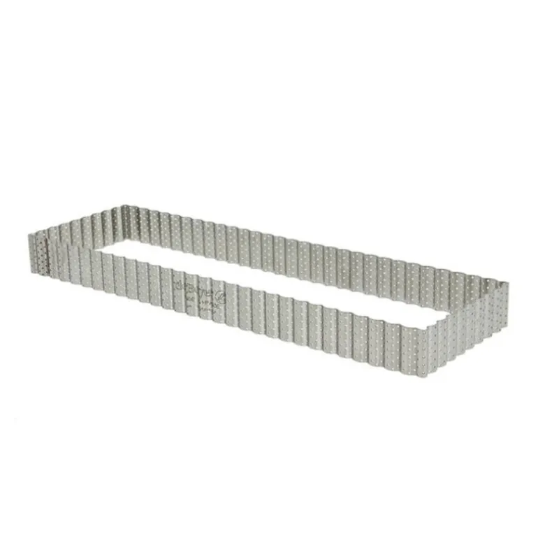 Cadre A Tarte Rectangulaire Cannele Et Perfore Inox H 3 Cm - 35 X 10 Cm De Buyer