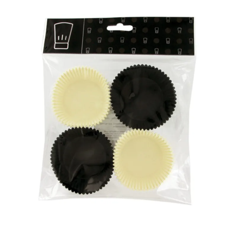 Caissettes De Cuisson Noires Et Blanches (X80)
