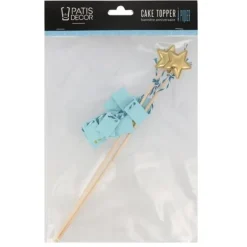 Cake Topper Banniere Anniversaire Bleu Patisdecor