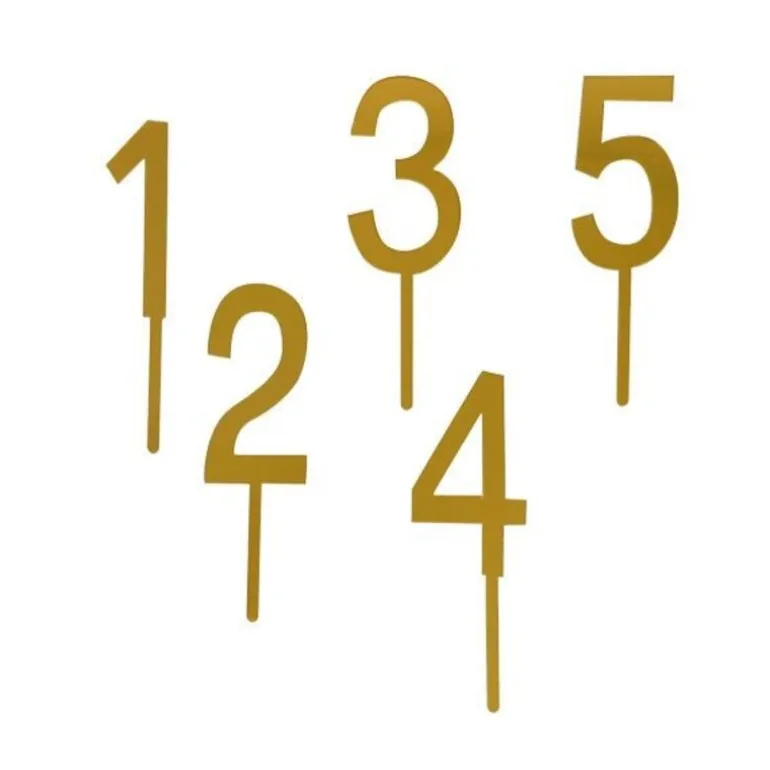 Cake Topper Chiffres Dores