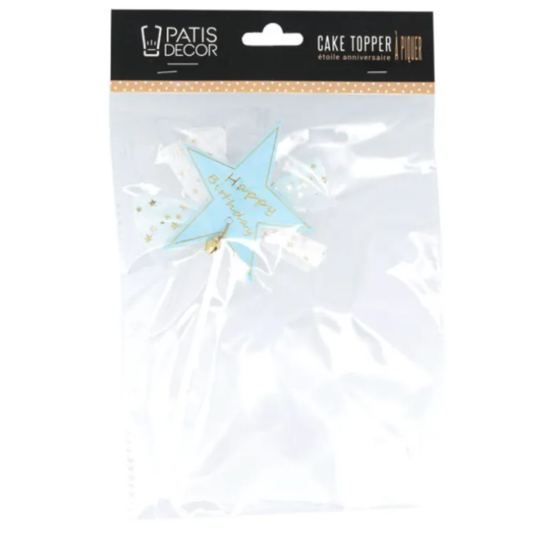 Cake Topper Etoile Happy Birthday Patisdecor