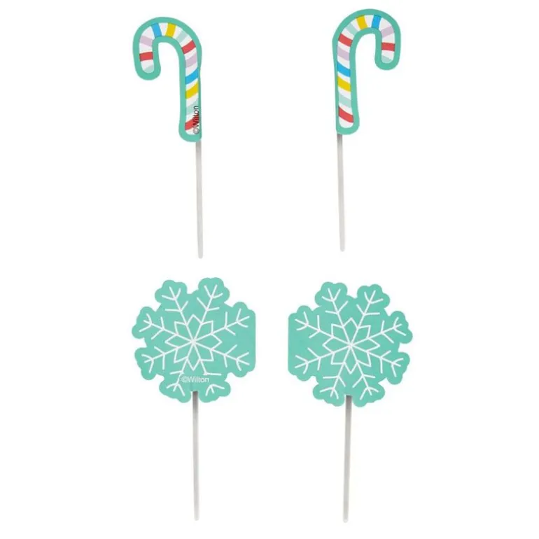 Cake Topper Flocon Et Sucre D'Orge Wilton (X 12)