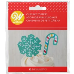 Cake Topper Flocon Et Sucre D'Orge Wilton (X 12)