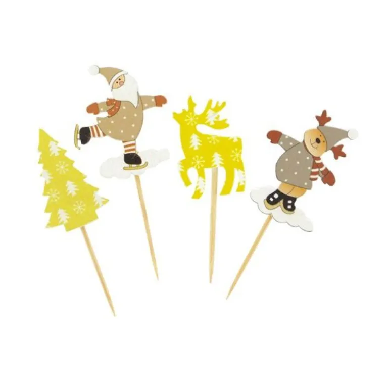 Cake Toppers De Noël Assortis Theme 1 (X10)