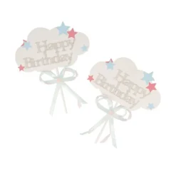 Cake Toppers Nuages Happy Birthday Patisdecor (X 2)