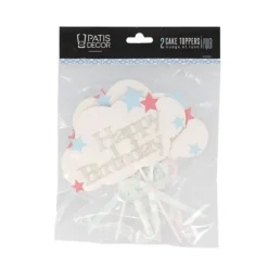 Cake Toppers Nuages Happy Birthday Patisdecor (X 2)