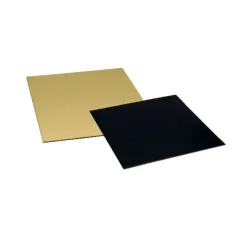 Cartons Carres Or/Noir 24 X 24 Cm Patisdecor (X5)