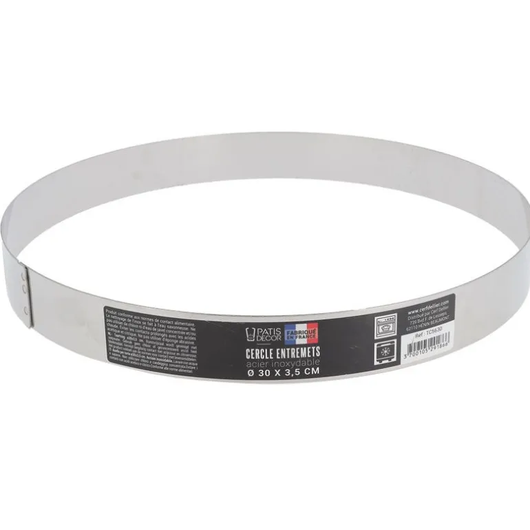 Cercle A Entremets Inox H 3,5 Cm 30 Cm Patisdecor