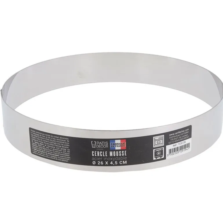 Cercle A Mousse Inox H 4,5 Cm 26 Cm Patisdecor