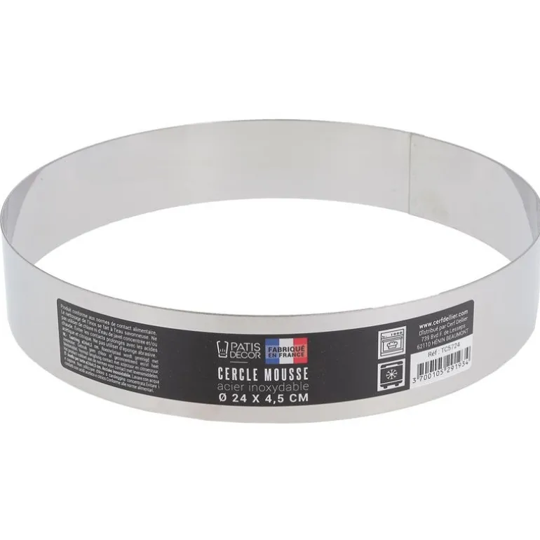 Cercle A Mousse Inox H 4,5 Cm 24 Cm Patisdecor