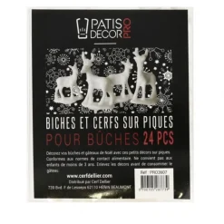 Cerf Et Biche Blancs Sur Pique Patisdecor Pro (X24)
