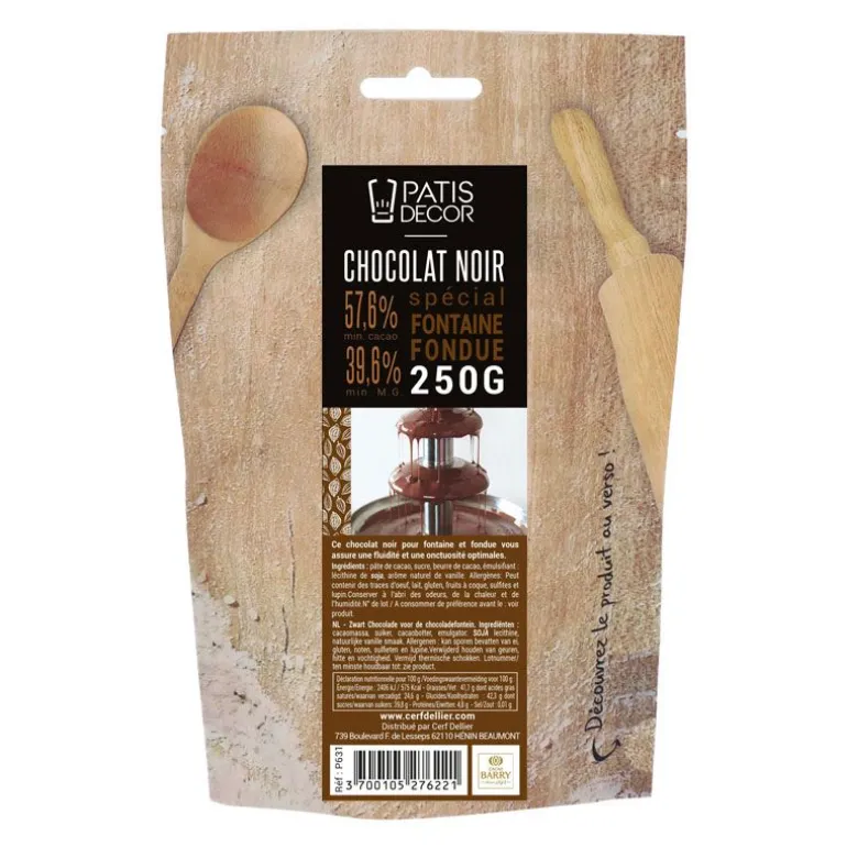 Chocolat Noir Pour Fontaine 250 G Patisdecor