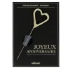 Cierge Magique Coeur Dore + Carte Joyeux Anniversaire Noire