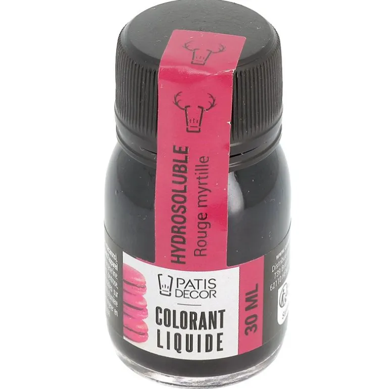 Colorant Liquide Hydrosoluble Rouge Myrtille 30 Ml