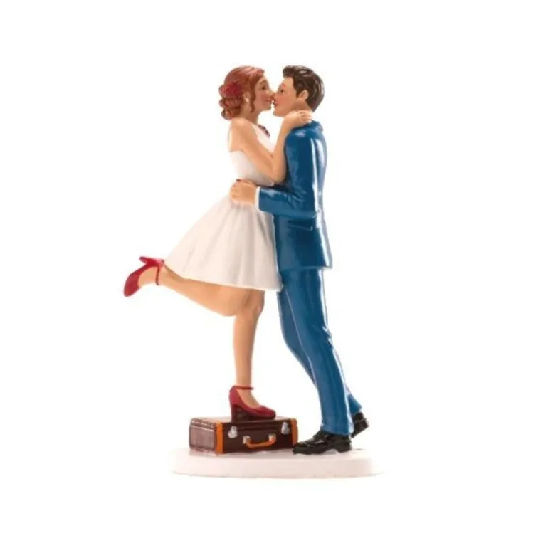 Couple Maries Enlaces Avec Valise 16 Cm